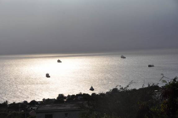 Fim de tarde em Oranjestad, em Statia - Caribe